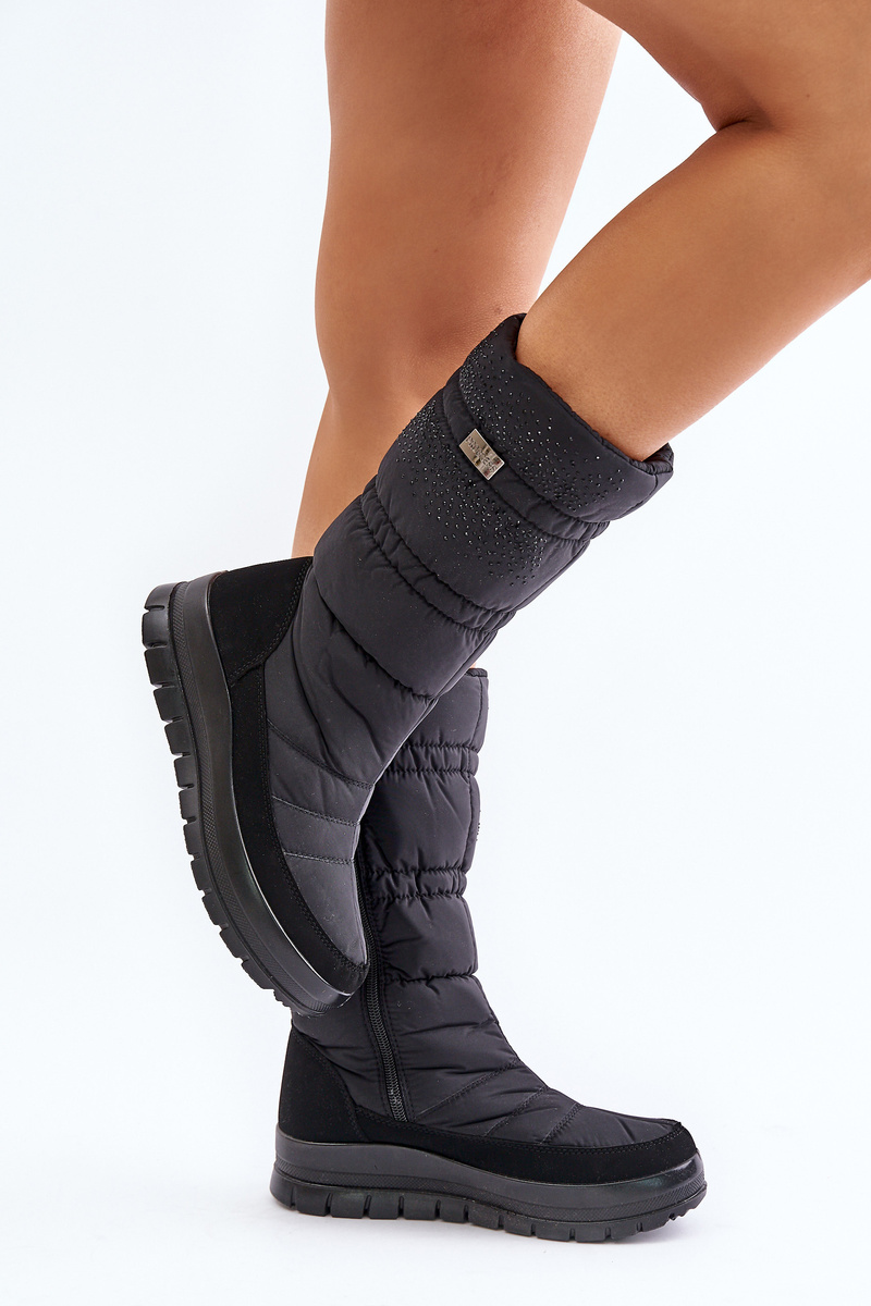 Women&#039;s snow boots with Progress decoration black