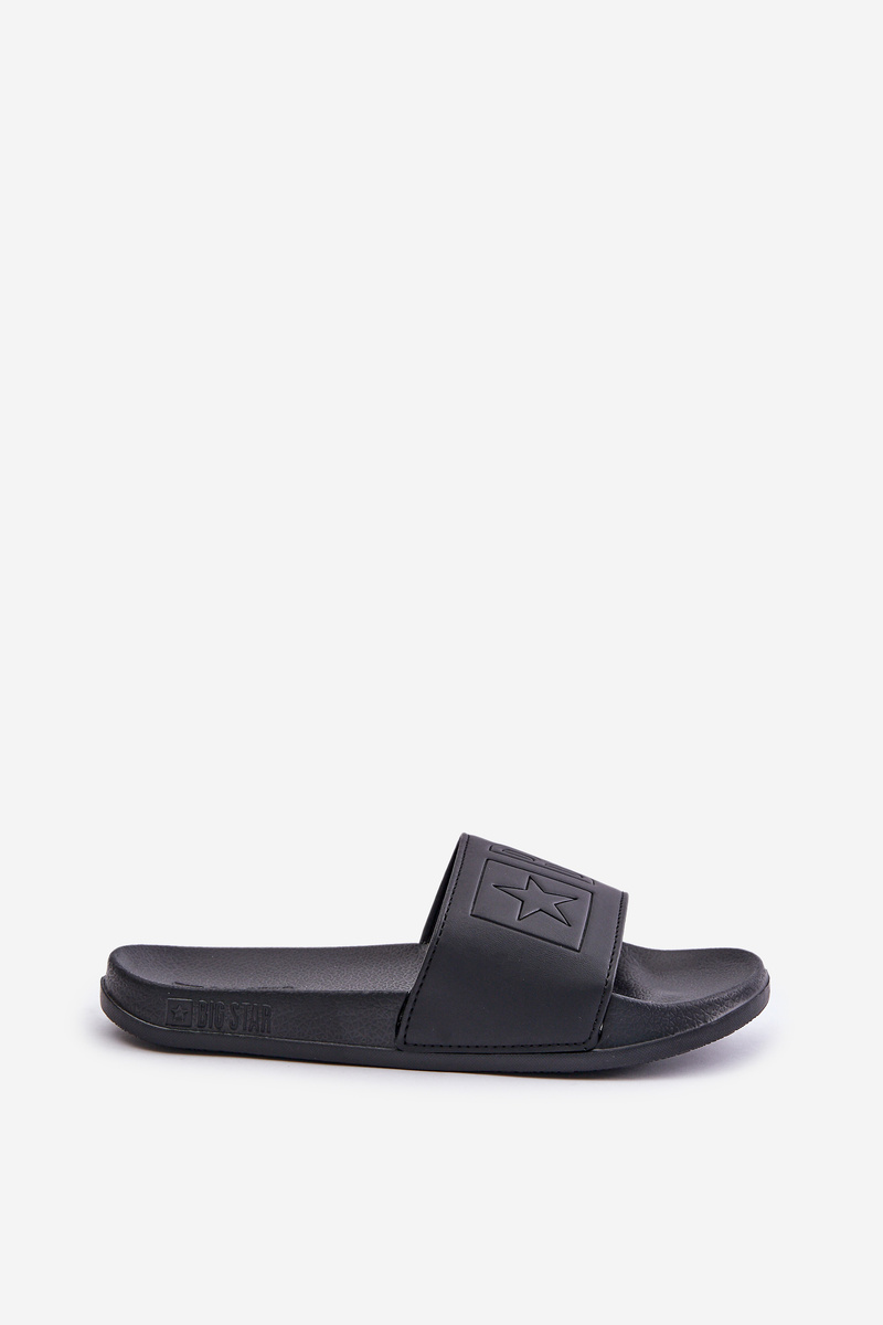 Lightweight men&#039;s slippers with Big Star logo black