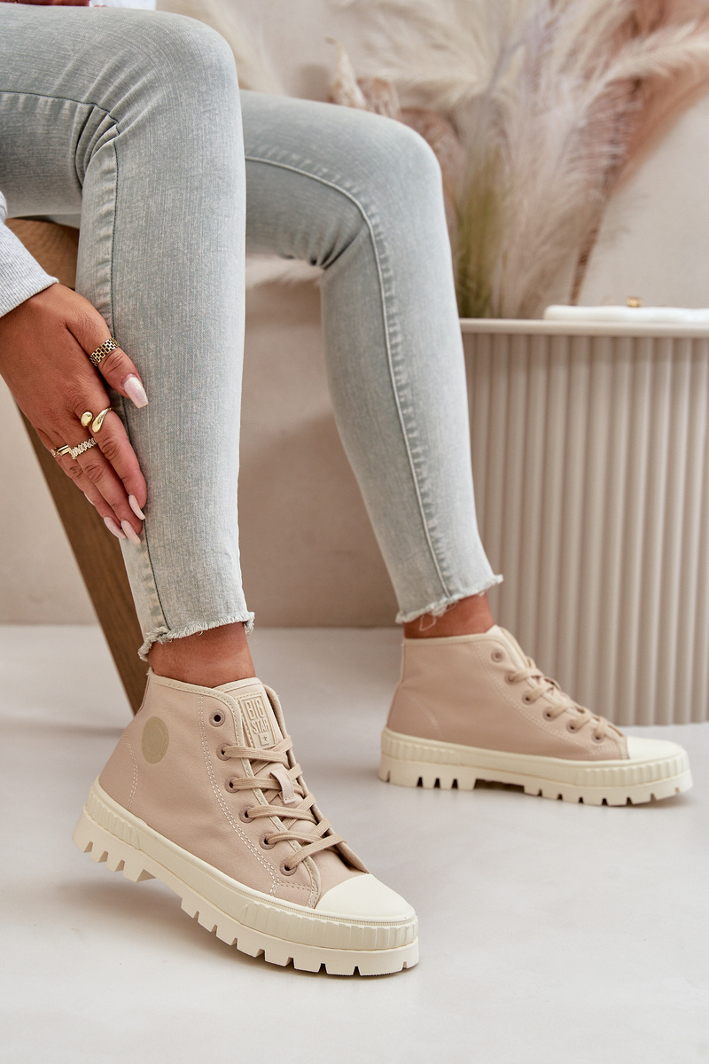 Women's high-ankle sneakers Big Star Beige