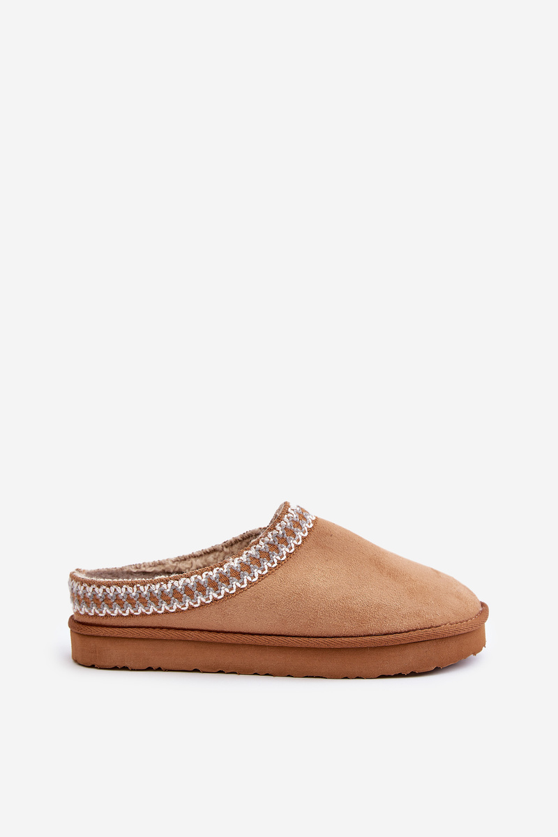 Comfortable home footwear slippers with embroidery women's inblu FX000021 camel