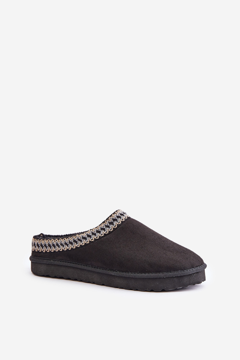 Comfortable slippers with embroidery women&#039;s inblu FX000021 black