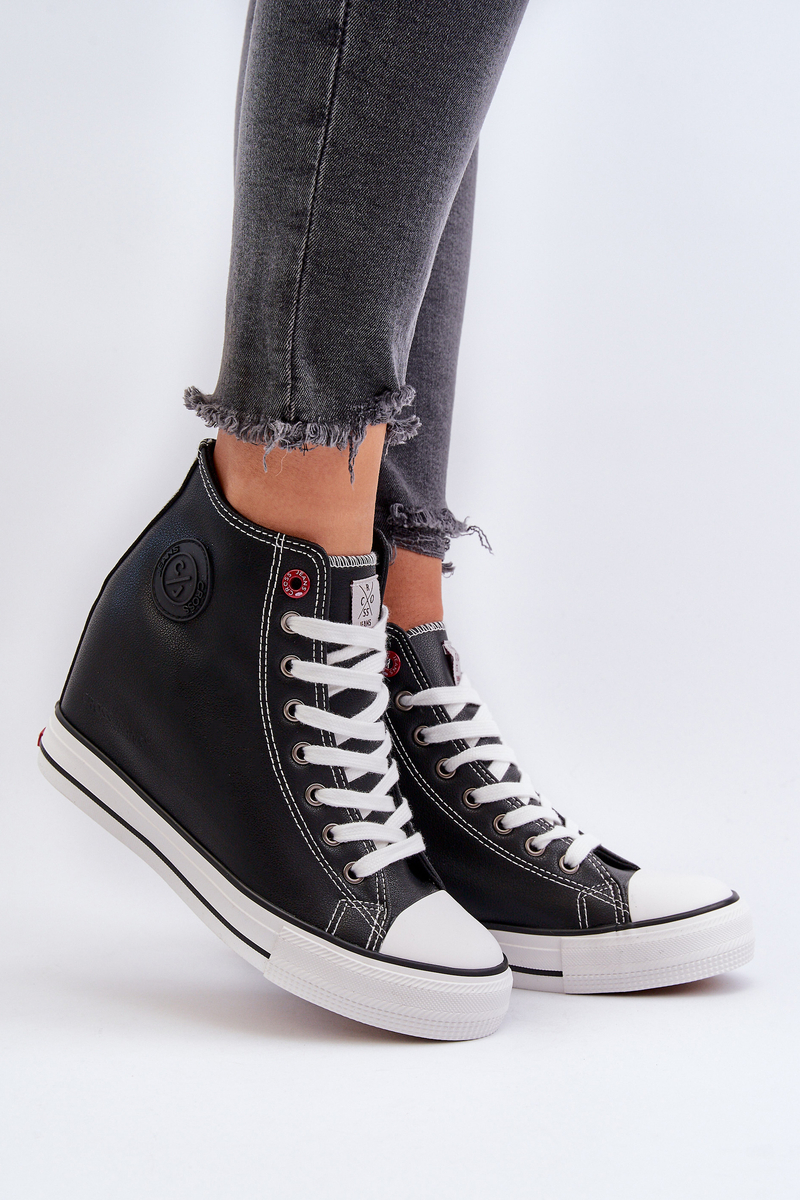 Women's Wedge Sneakers Cross Jeans Black