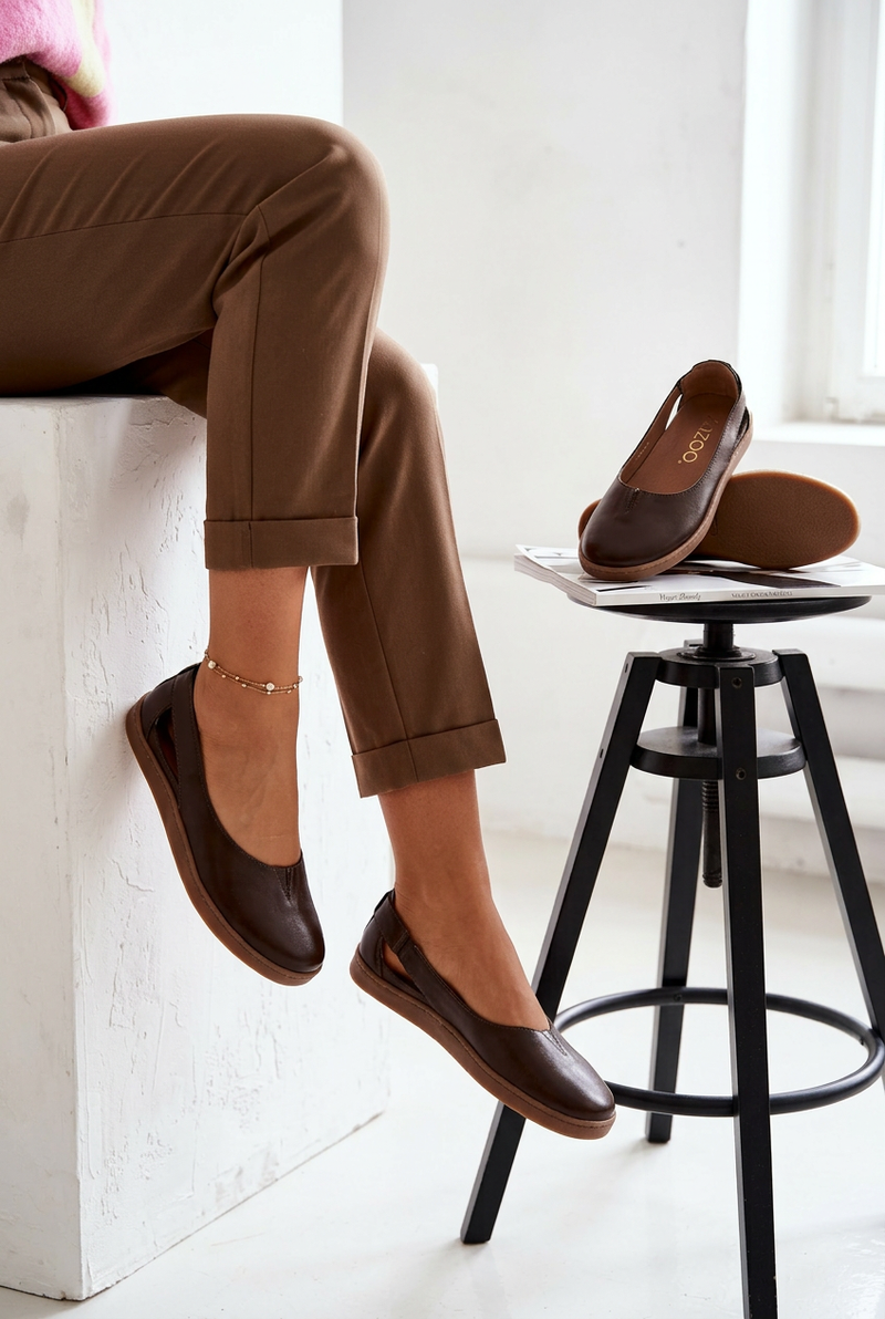 Kožené balerínky barefoot Zazoo