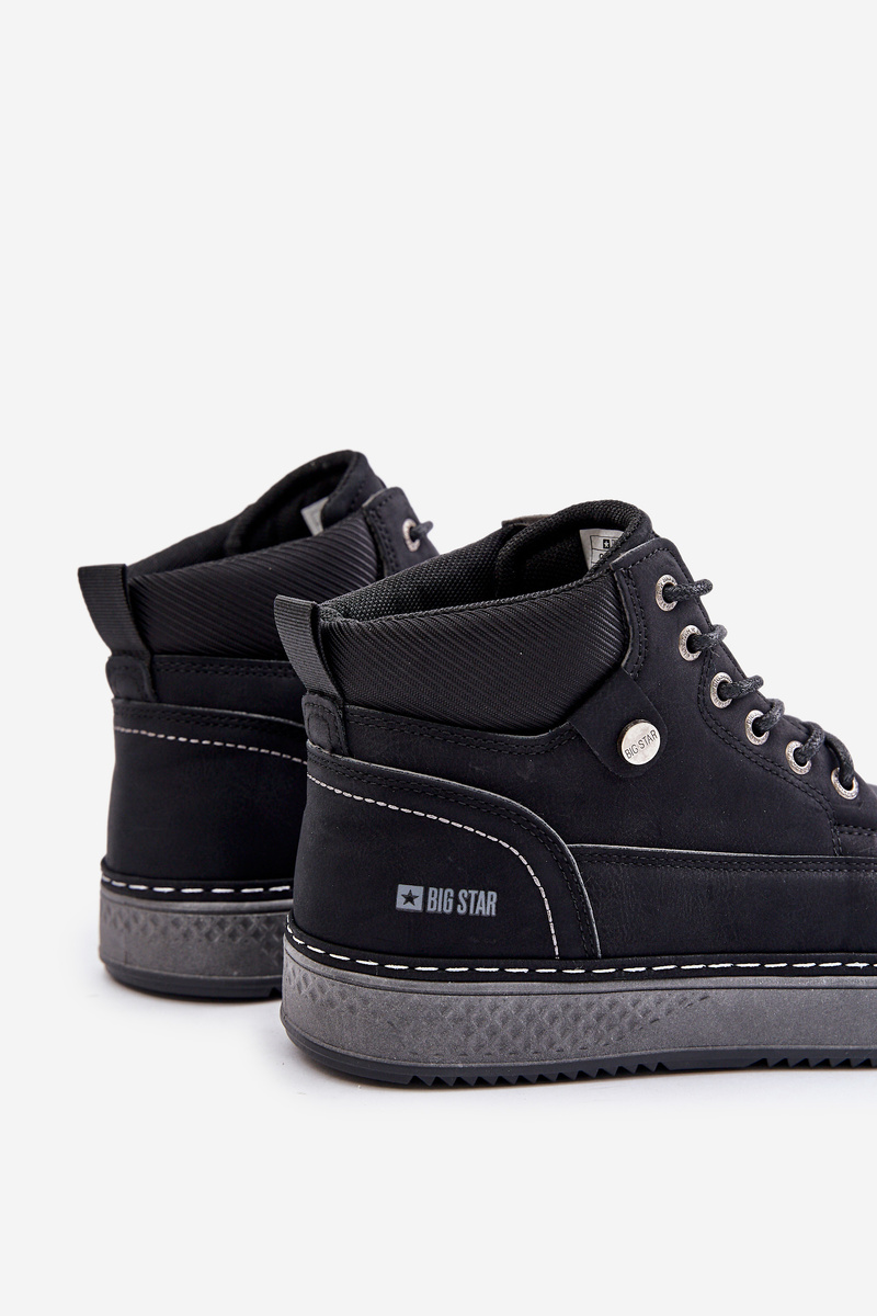 Lace-up men&#039;s ankle boots Big Star Hi-Poly System black