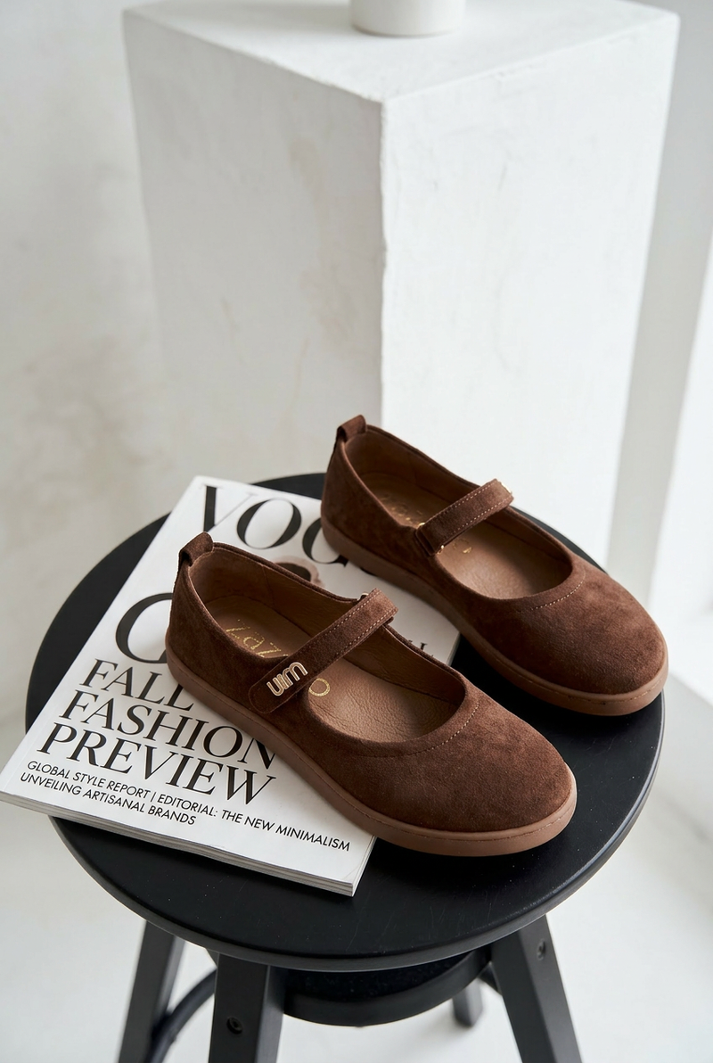 Кожени велурени балерини Zazoo