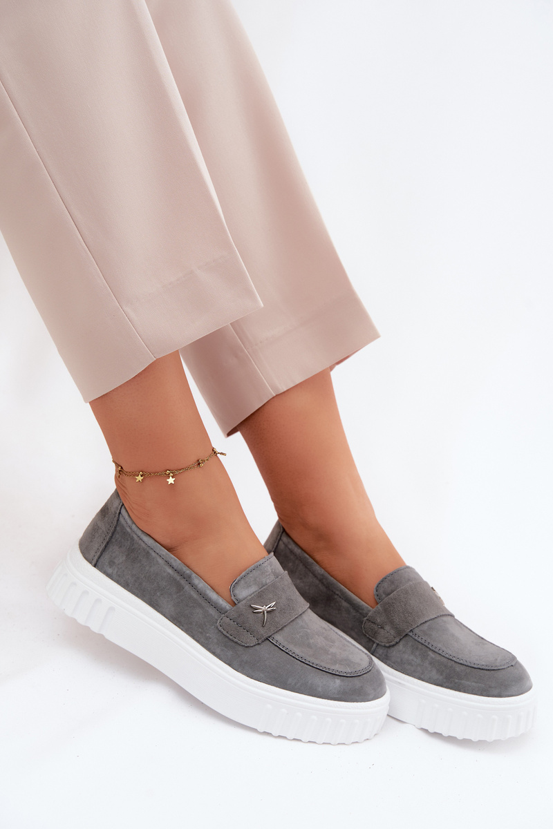 Mocasini din piele întoarsă pe platformă Vinceza