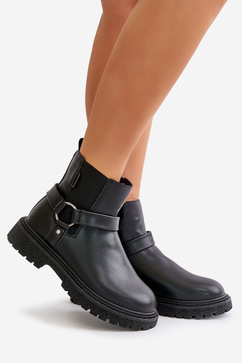 Insulated Ankle Boots With Zip Big Star Black