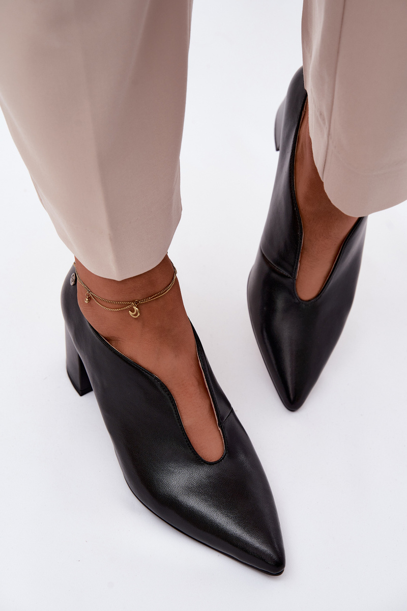 Mocasini de damă cu toc bloc Maciejka