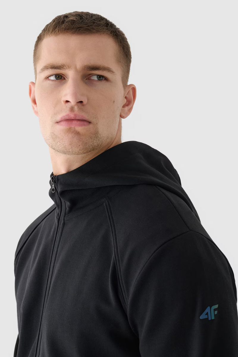 Bluză Polară Cu Glugă 4F Bărbați 4FAW23TFLEM137-20S Negru