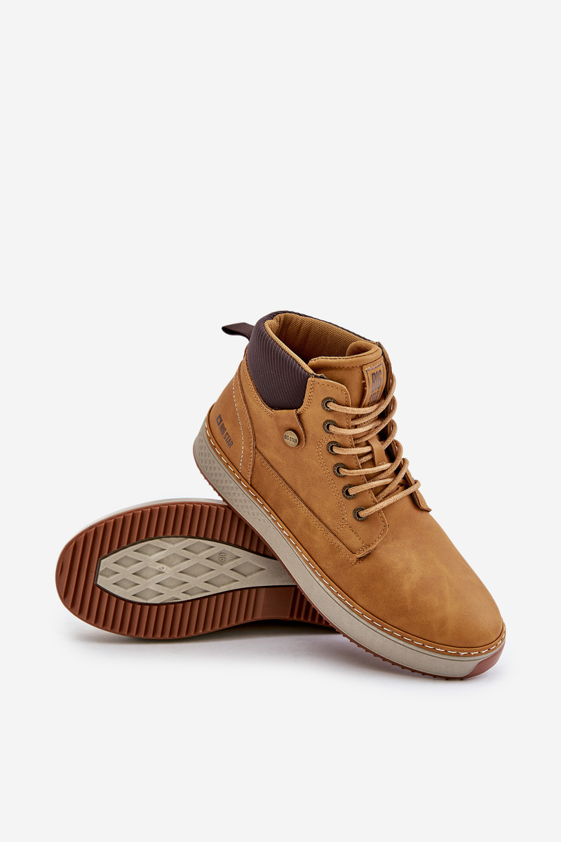 Lace-up men&#039;s ankle boots Big Star Hi-Poly System Camel