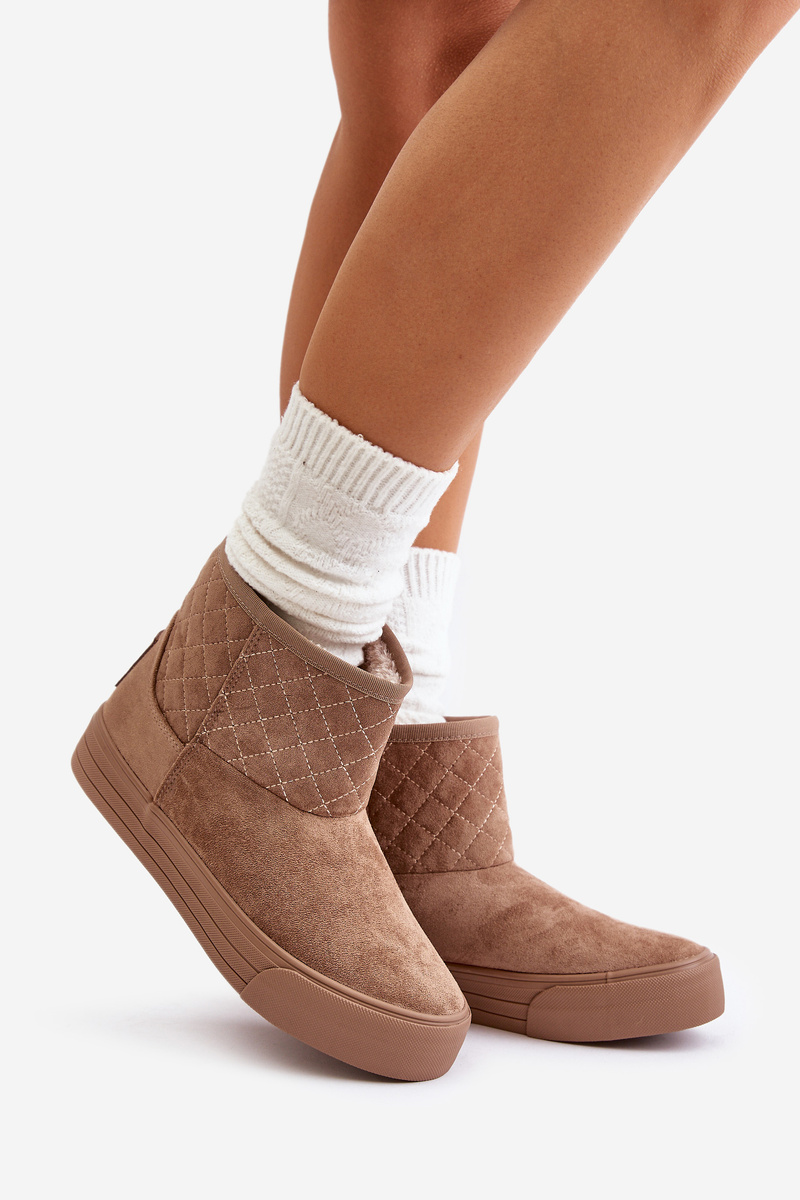 Ankle snow boots with zip insulated with fur Big Star beige