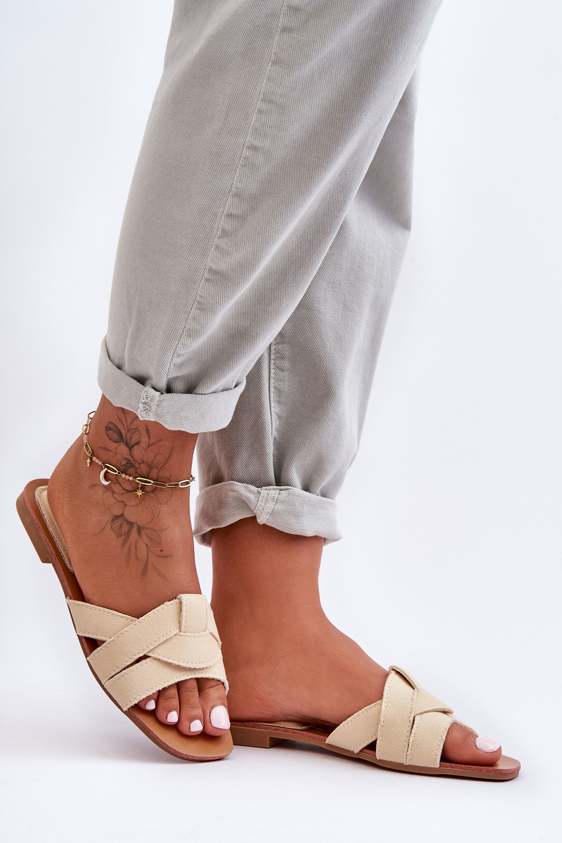 Women&#039;s material sandals Beige Aversa