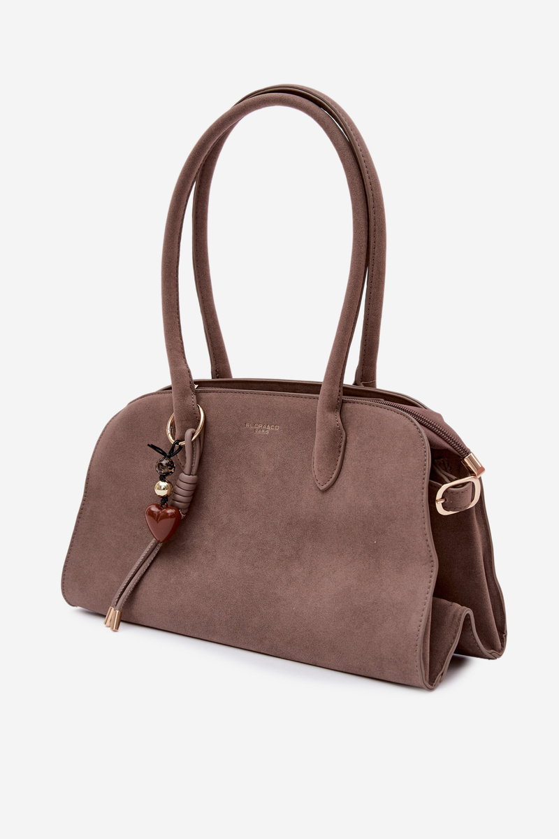 Flora&Co Eco Suede Béžová Taška s Príveskom
