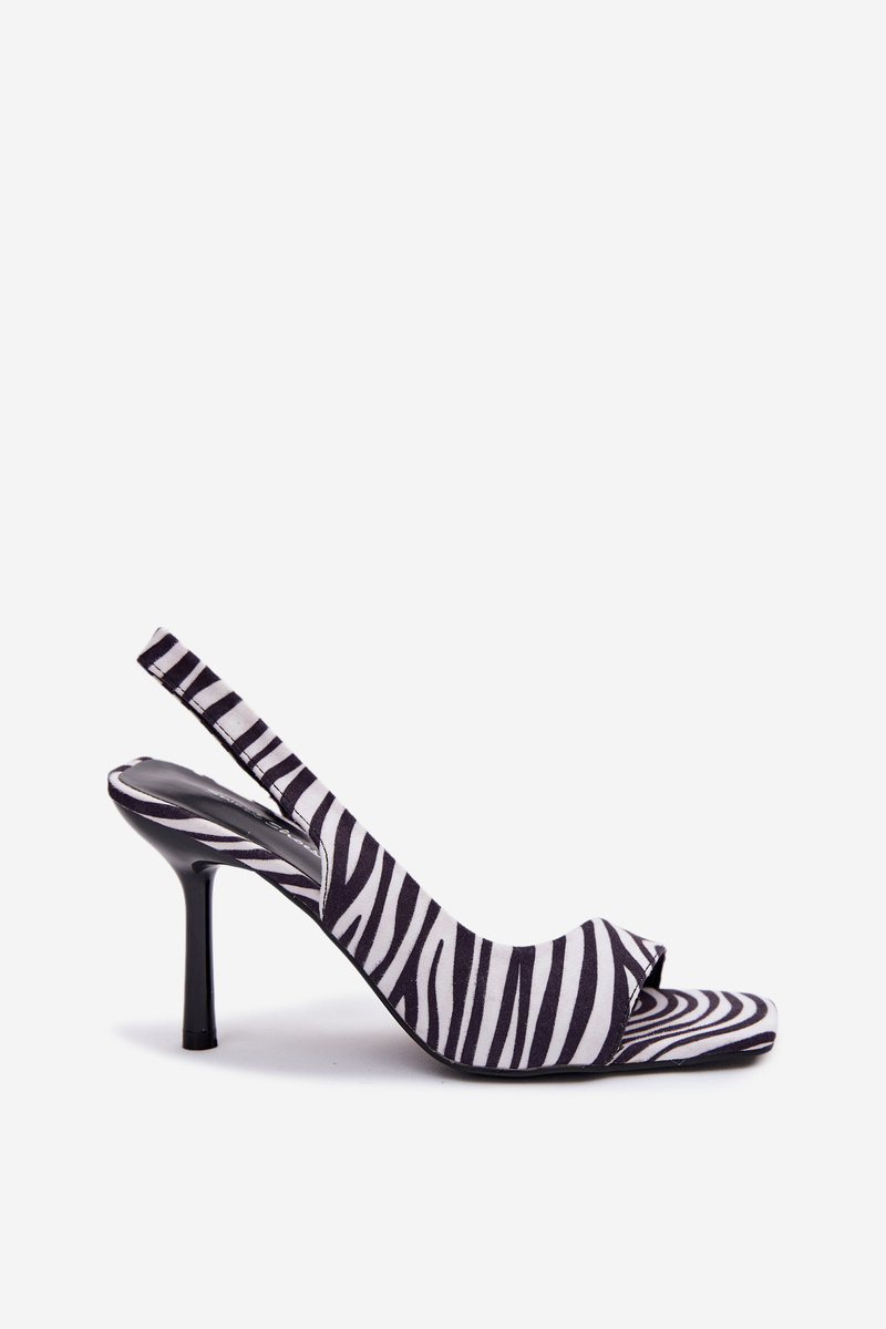 Boto dámske sandále na opätku z eko semišu Zebra Calvoria