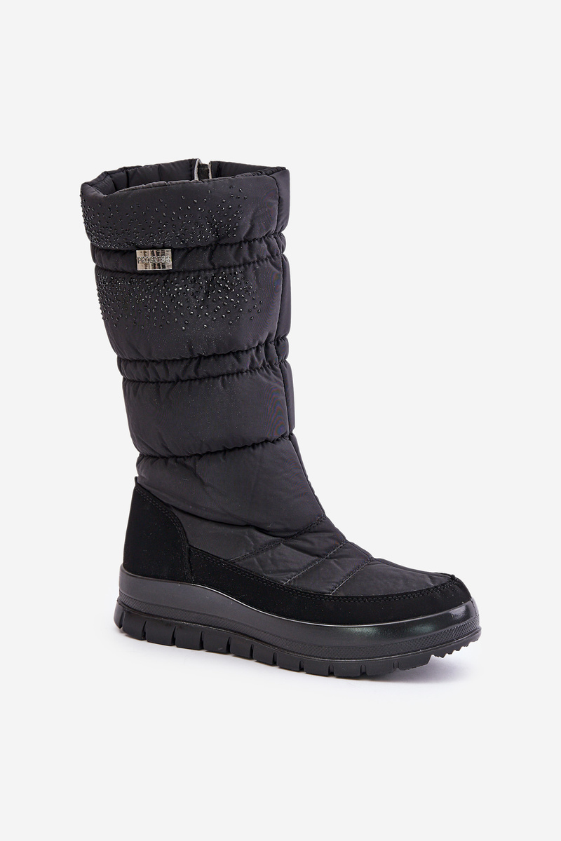 Women&#039;s snow boots with Progress decoration black