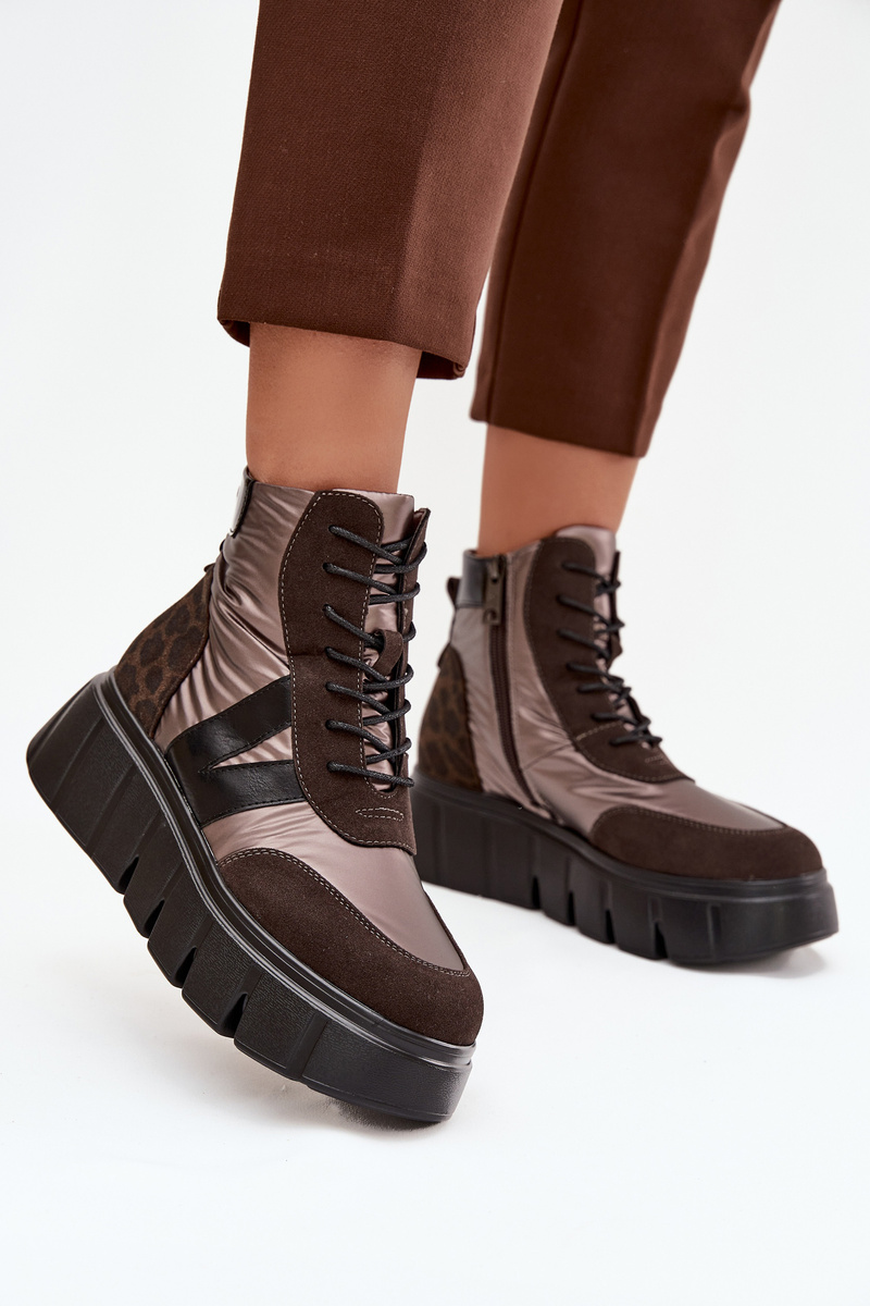 Dámske zateplené členkové čižmy na platforme Vinceza