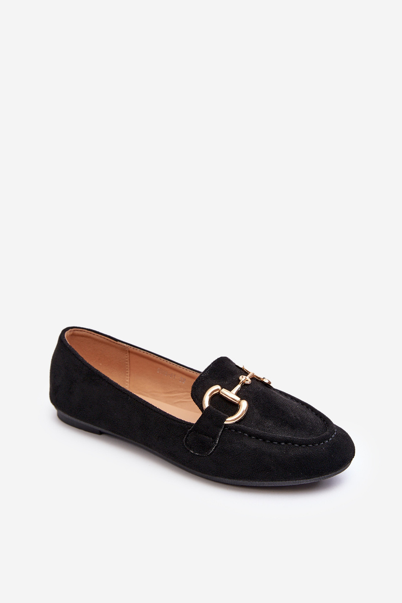 FD1 Women's Moccasins With Eco-Suede Decoration Black Winalita