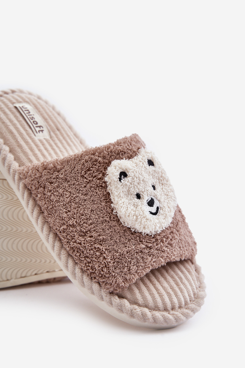 Women&#039;s slippers with a teddy bear brown lavetire