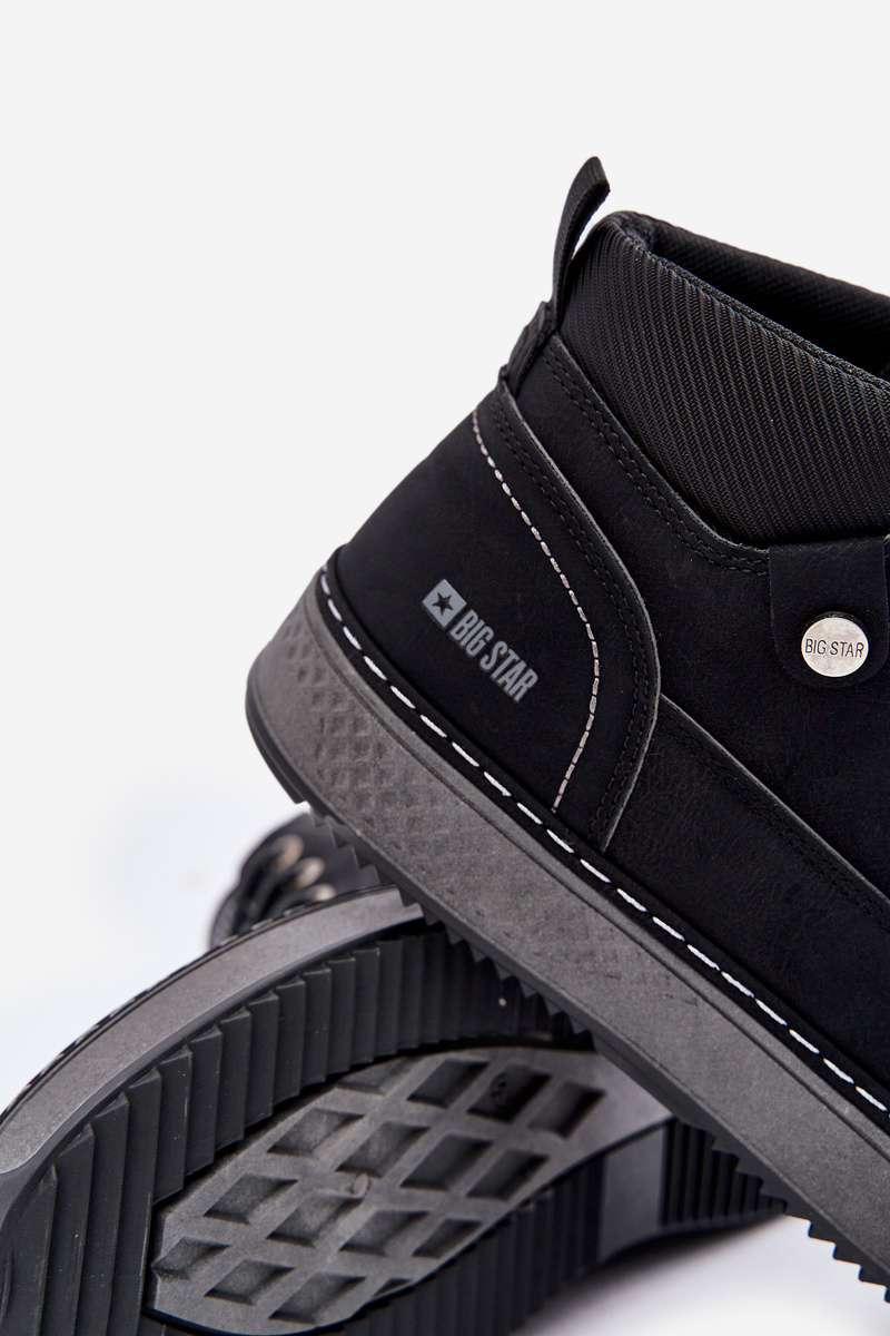 Lace-up men&#039;s ankle boots Big Star Hi-Poly System black