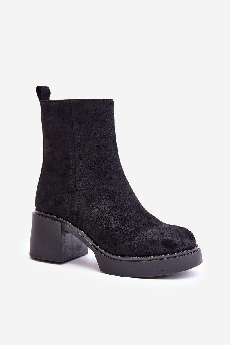 Eco Suede Women's Ankle Boots Insulated Black Meriluna