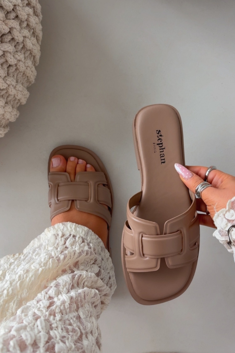 Дамски чехли Lorania тъмнобежови