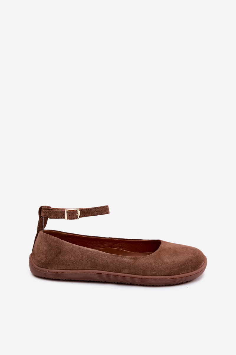 Barefoot baleríny z prírodného semišu Zazoo 020 hnedé