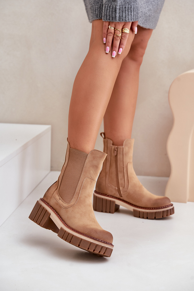 PH2 Ankle Boots With Zip Insulated Camel Linneviae