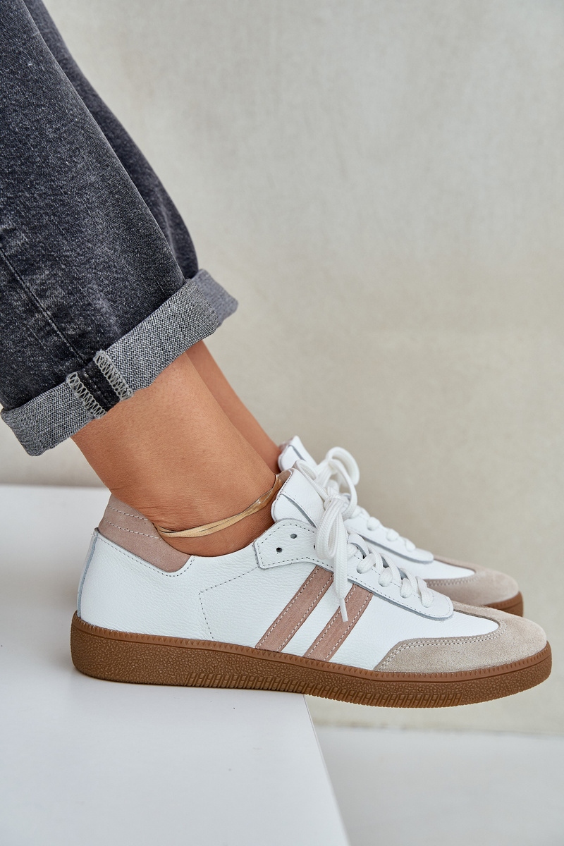 Zazoo N1068 Kožené Nízke Sneakers Dámske Béžové