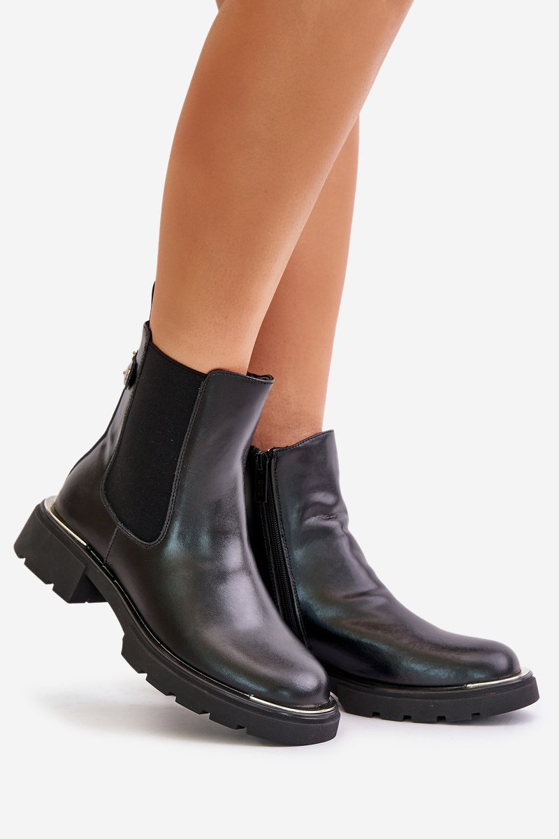 GOE leather ankle boots with zip GOE black