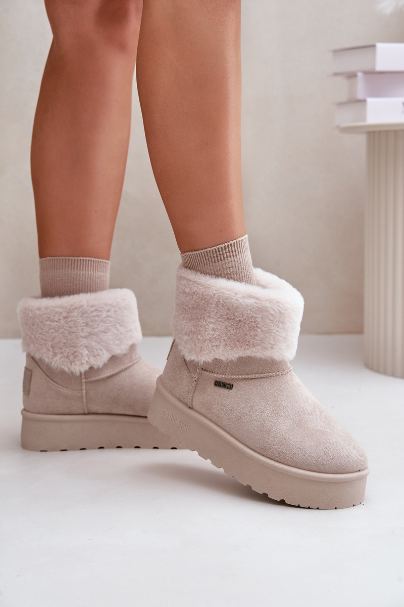 Platform Snow Boots with Fur Big Star Light Beige
