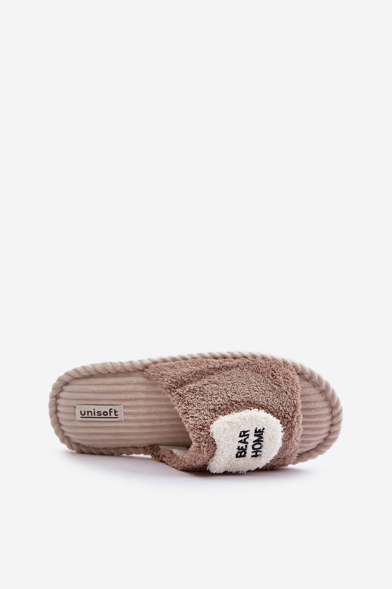 Women&#039;s slippers with a teddy bear brown lavetire