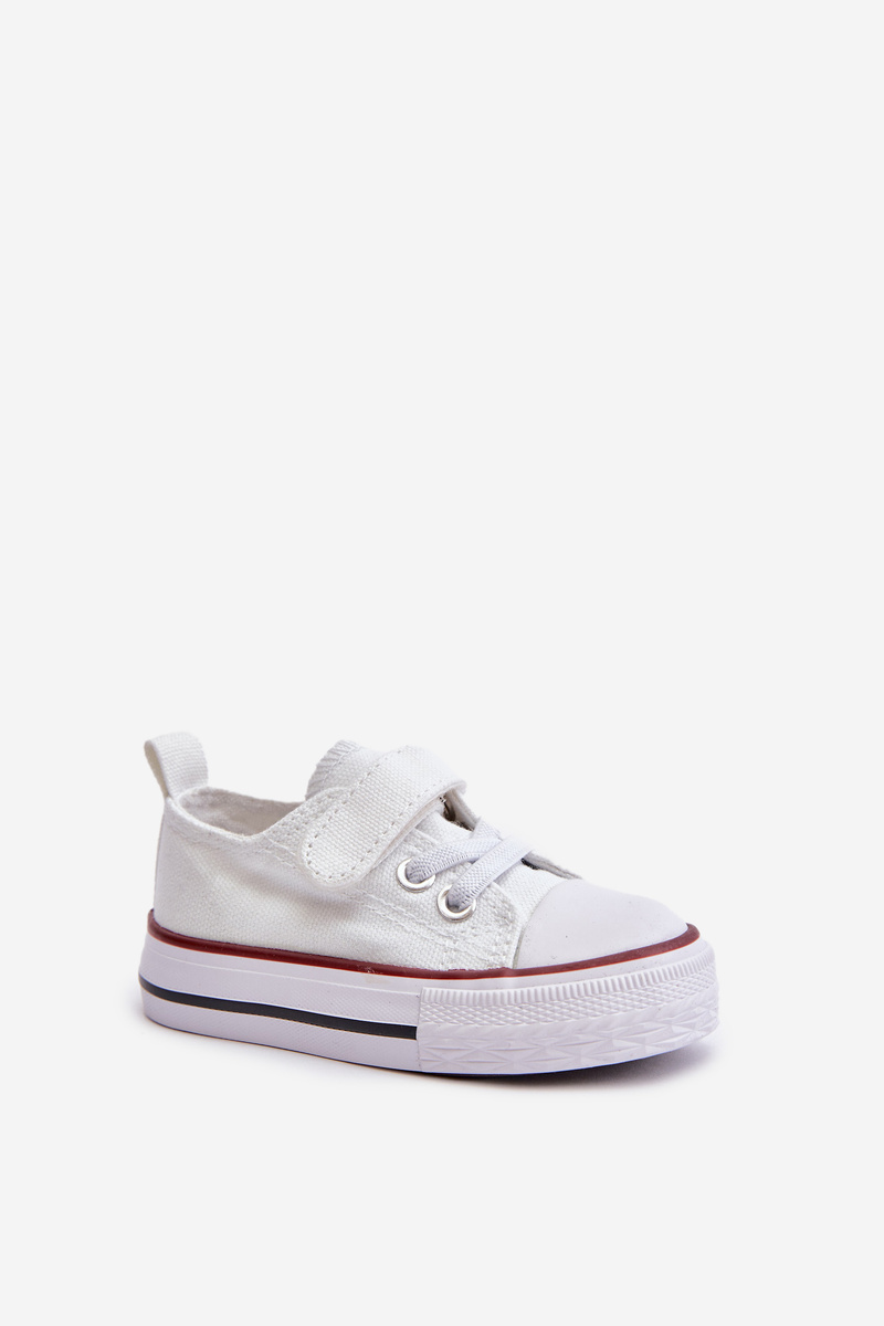 FR1 Children's Fabric Velcro Sneakers White Daloma