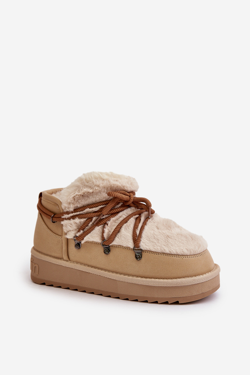 Low platform snow boots with fur D.Franklin beige
