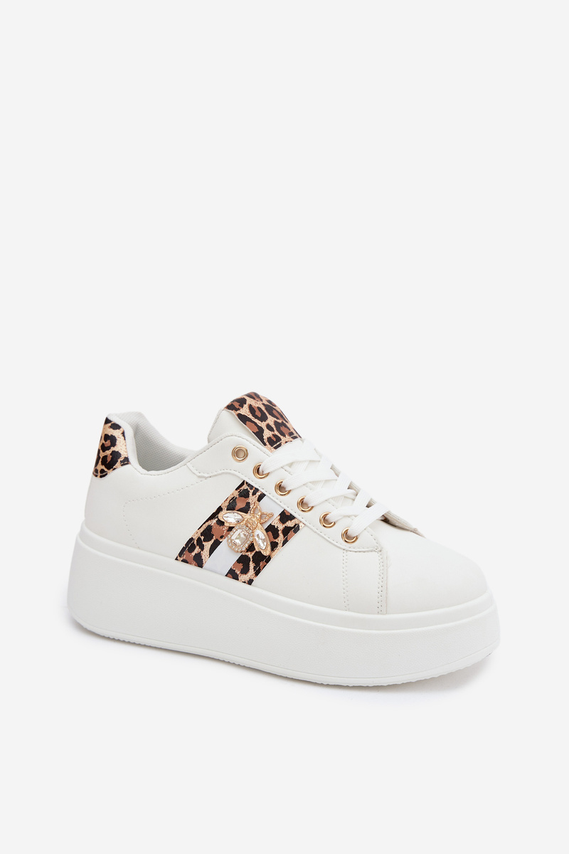 Dámske sneakersy na platforme s ozdobou