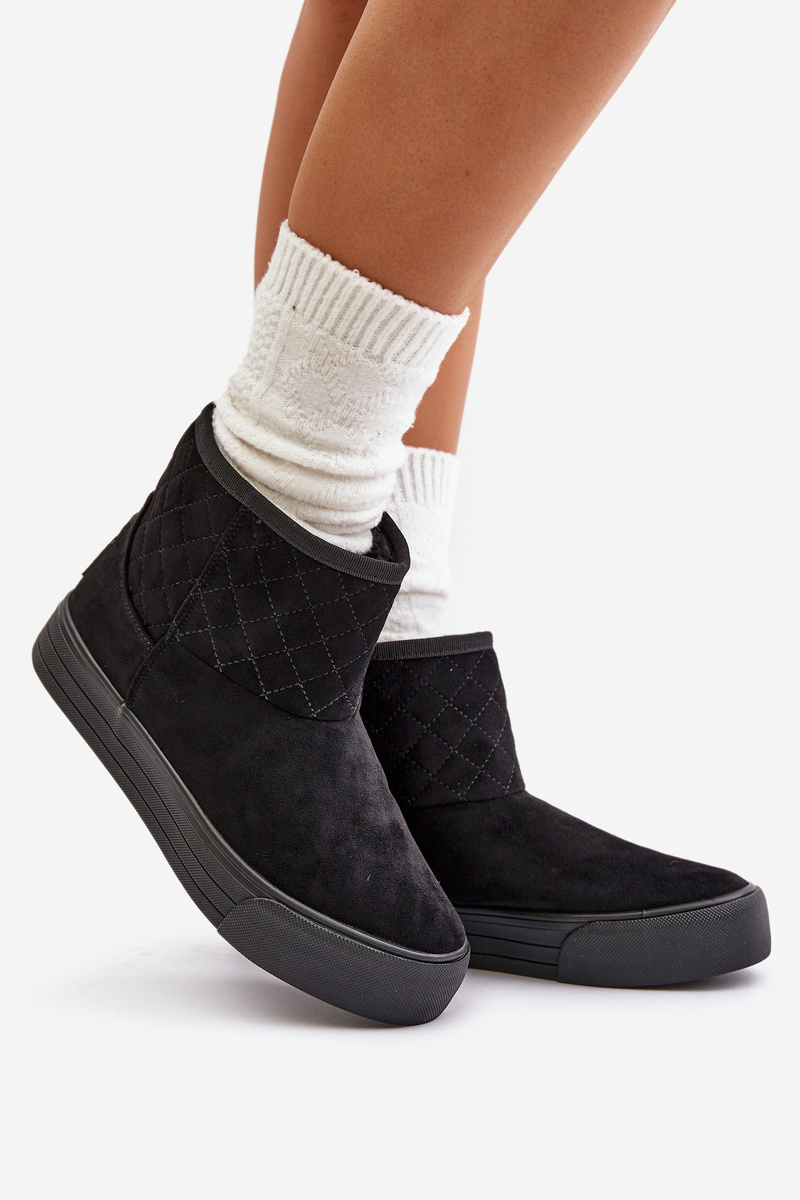 Ankle snow boots with zip insulated with fur Big Star black