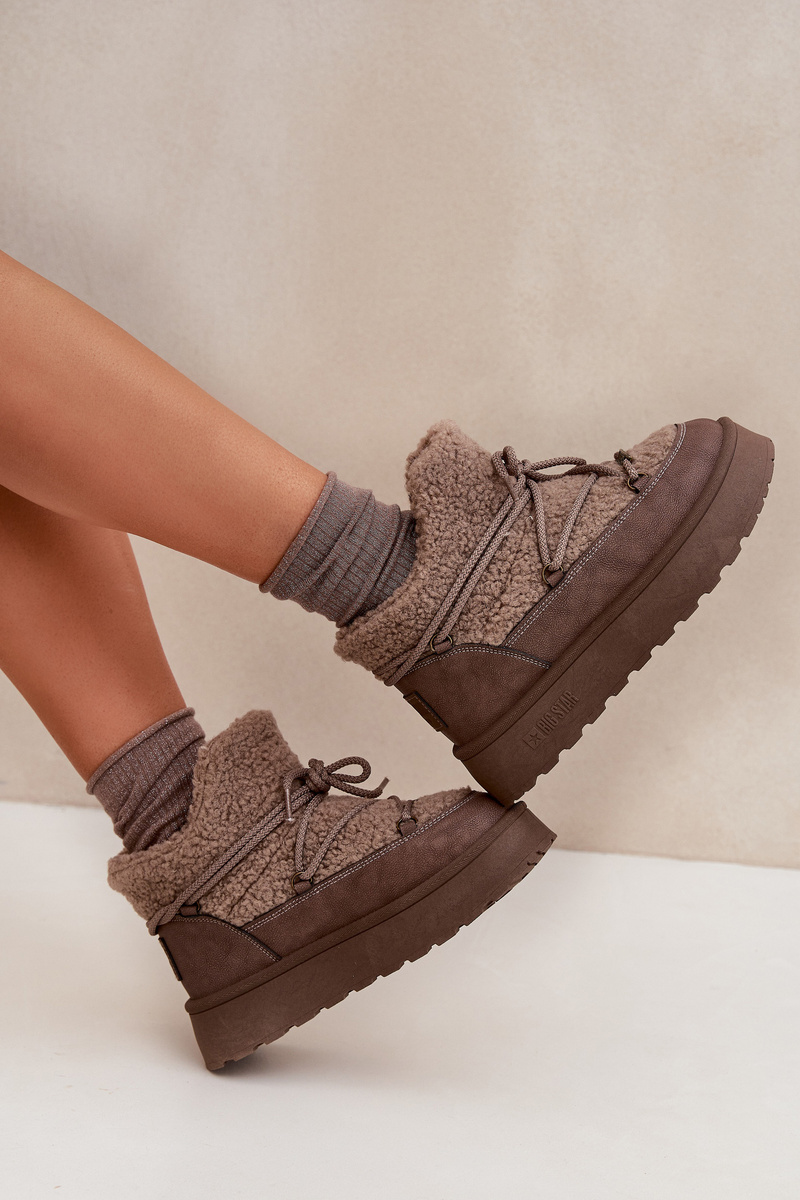BIG STAR SHOES Dámske Snehule Na Platforme S Kožušinou Typu Baranek