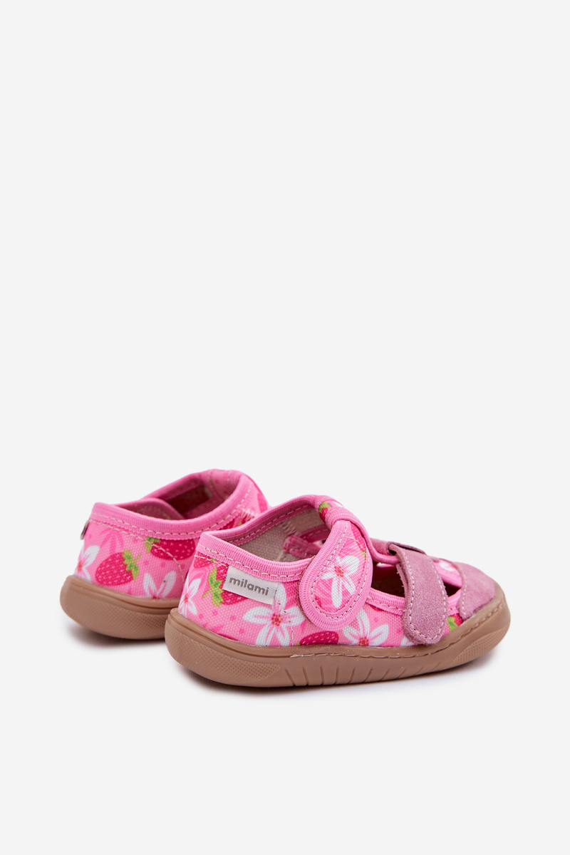Barefoot detské papuče Milami Pink Strawberry Lumi