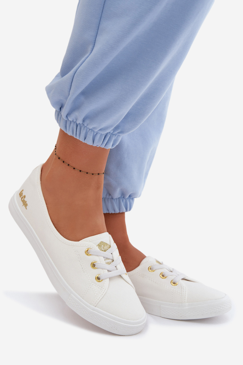 Dámske tenisky bielo-zlaté Lee Cooper