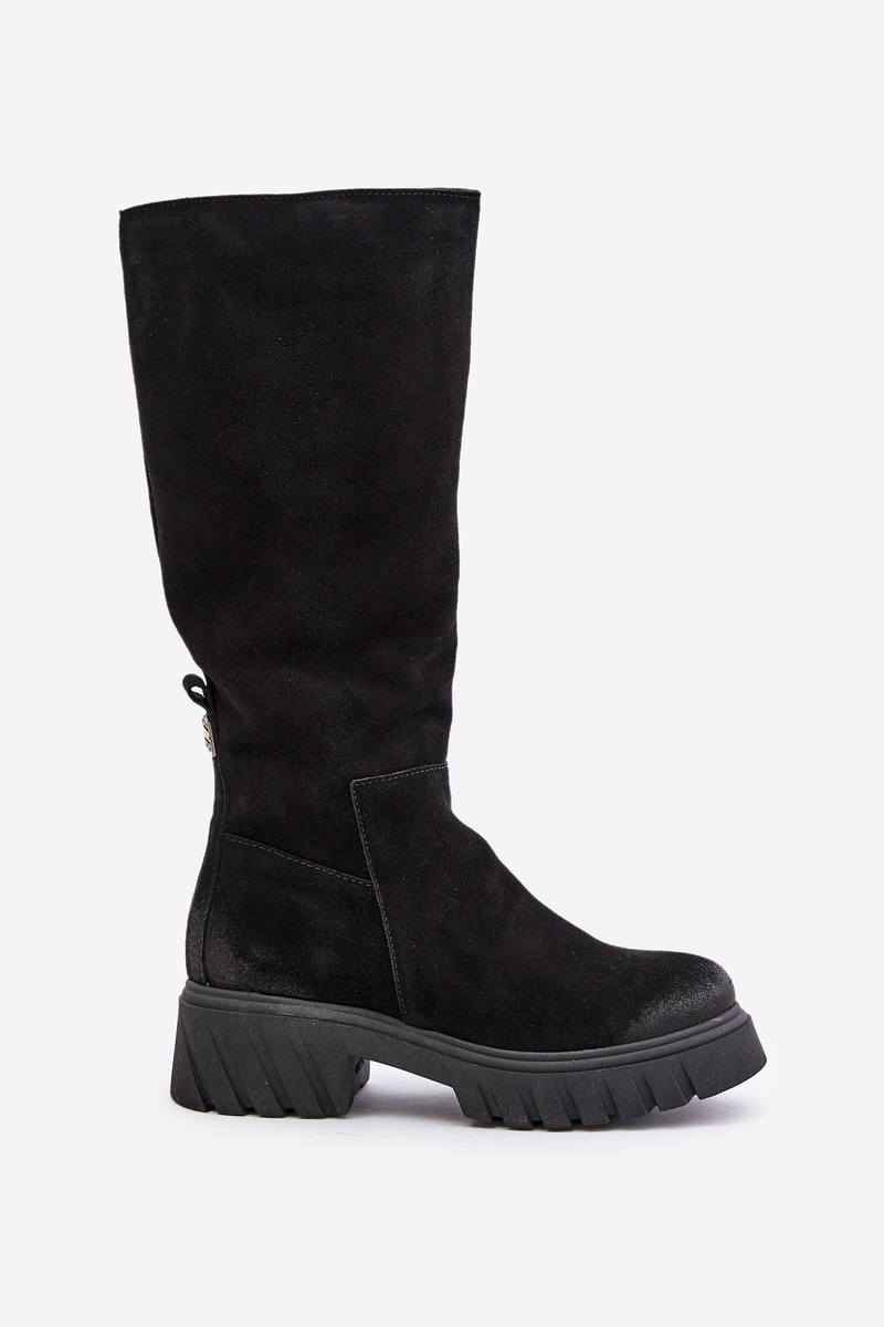 Zazoo Suede Over-the-Knee Boots Insulated Black