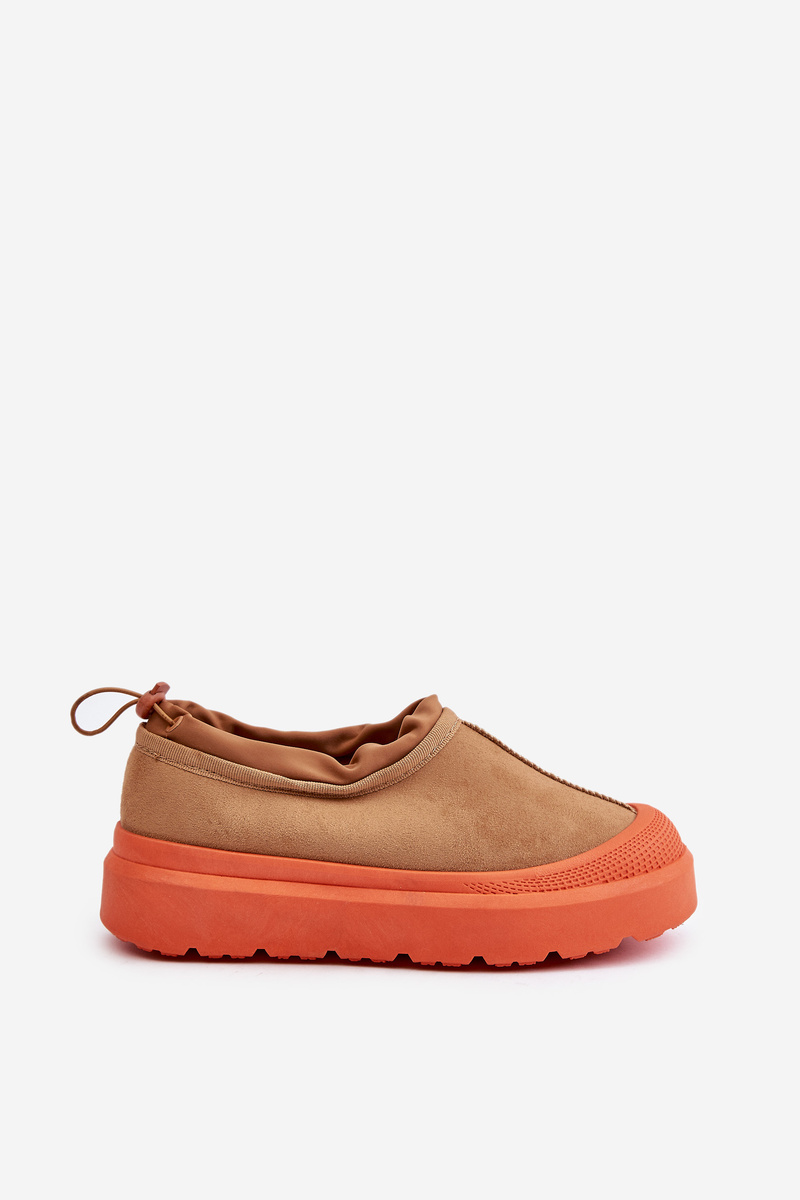 Women&#039;s platform snow boots with low shin part Camel Izamine