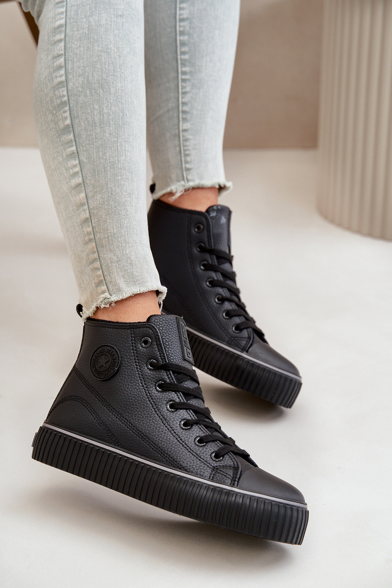 Women's insulated sneakers made of eco leather Big Star black