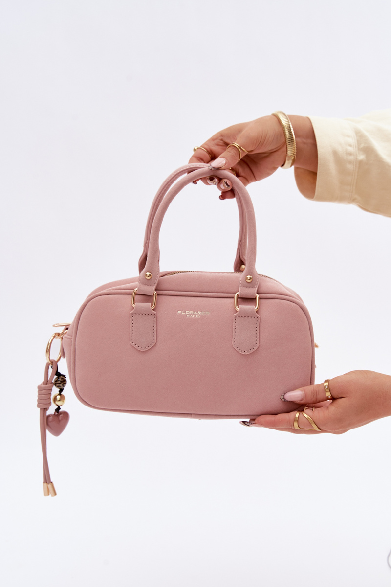 Flora&Co Malá Boxová Kabelka z Eko Semišu Ružová