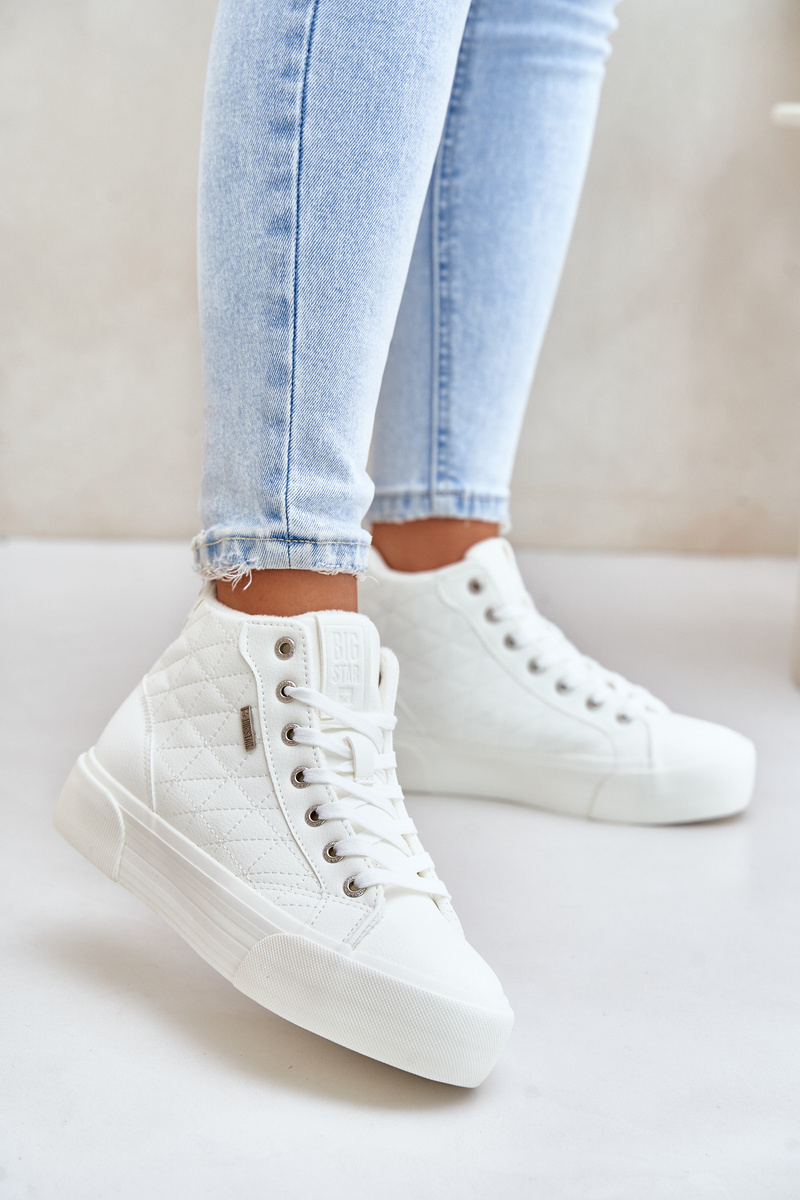 Insulated women&#039;s sneakers with Big Star stitching white