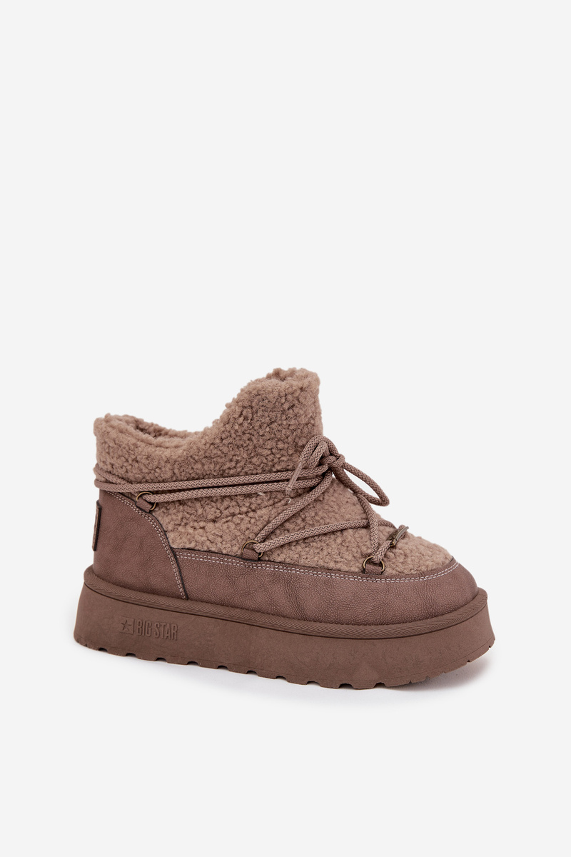 BIG STAR SHOES Dámske Snehule Na Platforme S Kožušinou Typu Baranek
