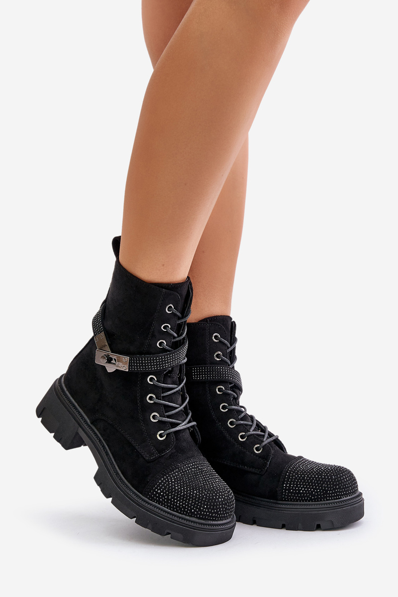 Insulated Ankle Boots Workery with S.Barski Decoration Black