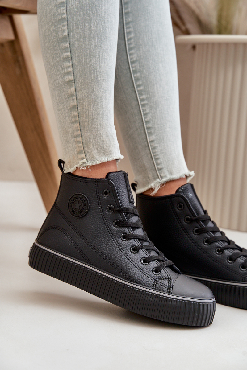 Women's insulated sneakers made of eco leather Big Star black