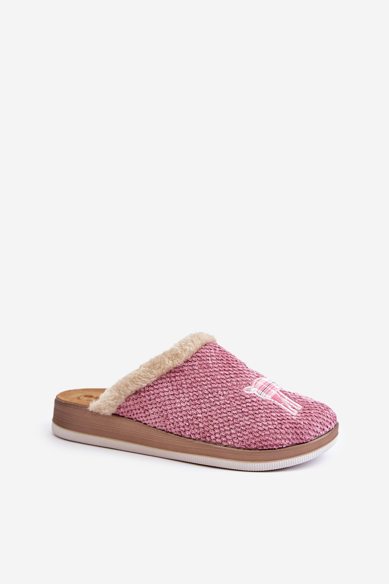Women&#039;s Slippers With Reindeer And Fur Inblu CT000034 Pink