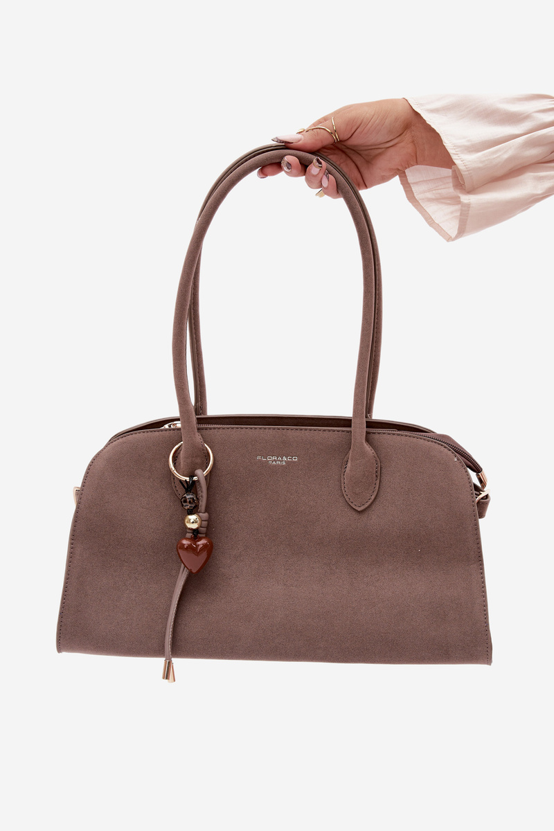 Flora&Co Eco Suede Béžová Taška s Príveskom