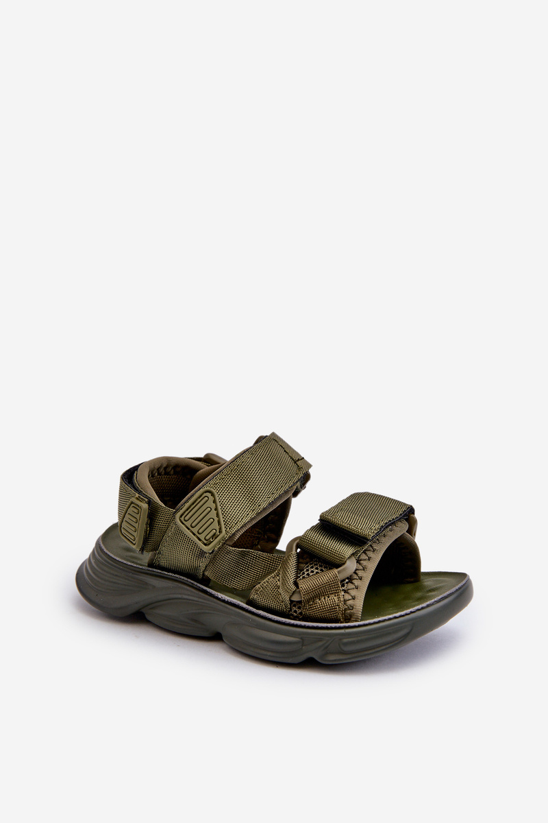 FR1 Kids' Green Velcro-Strap Sandals Orretta