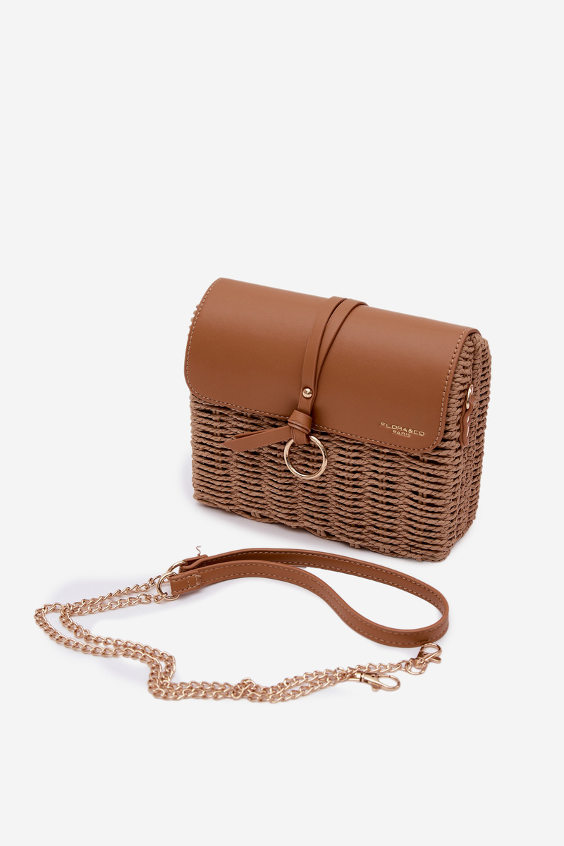 Flora&Co hnedá pletená taška Renara